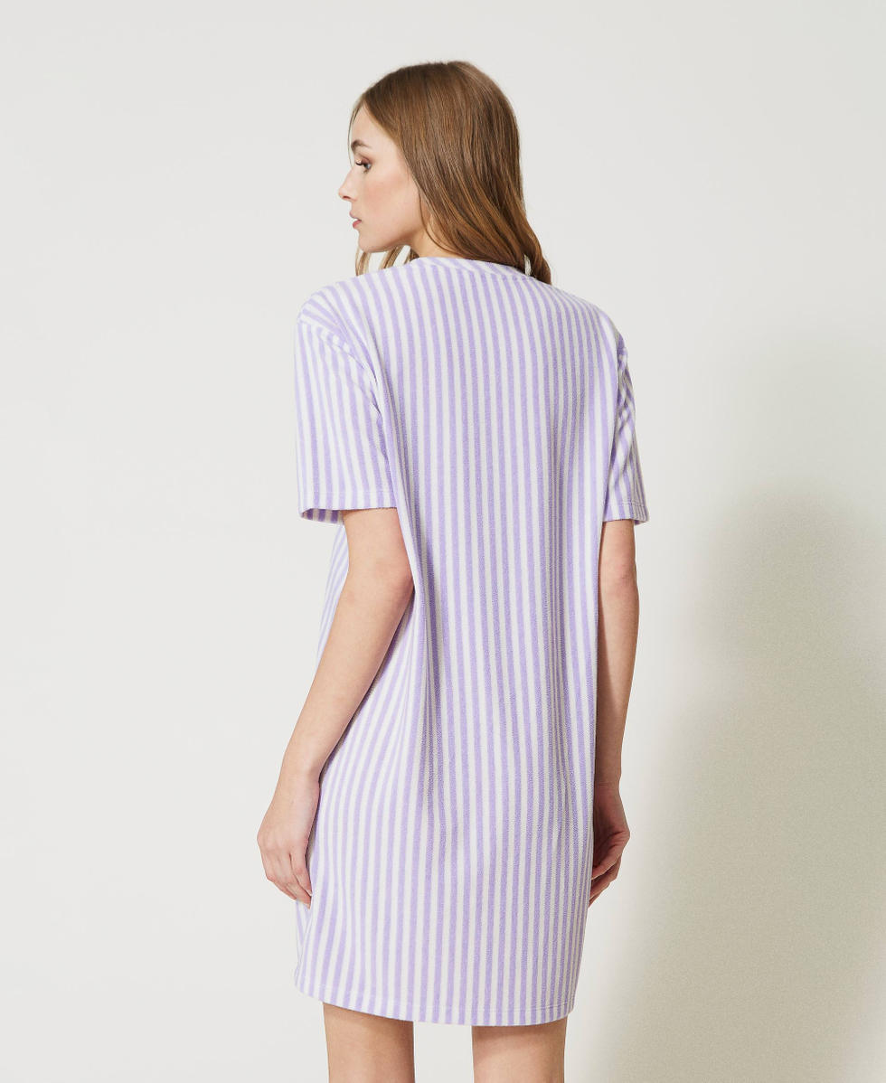 Striped terry night gown