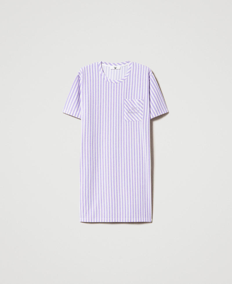 Camicia da notte in spugna a righe Bicolor Rosa Sugar / Purple Rose Donna 231LL2BBB_10407_S0
