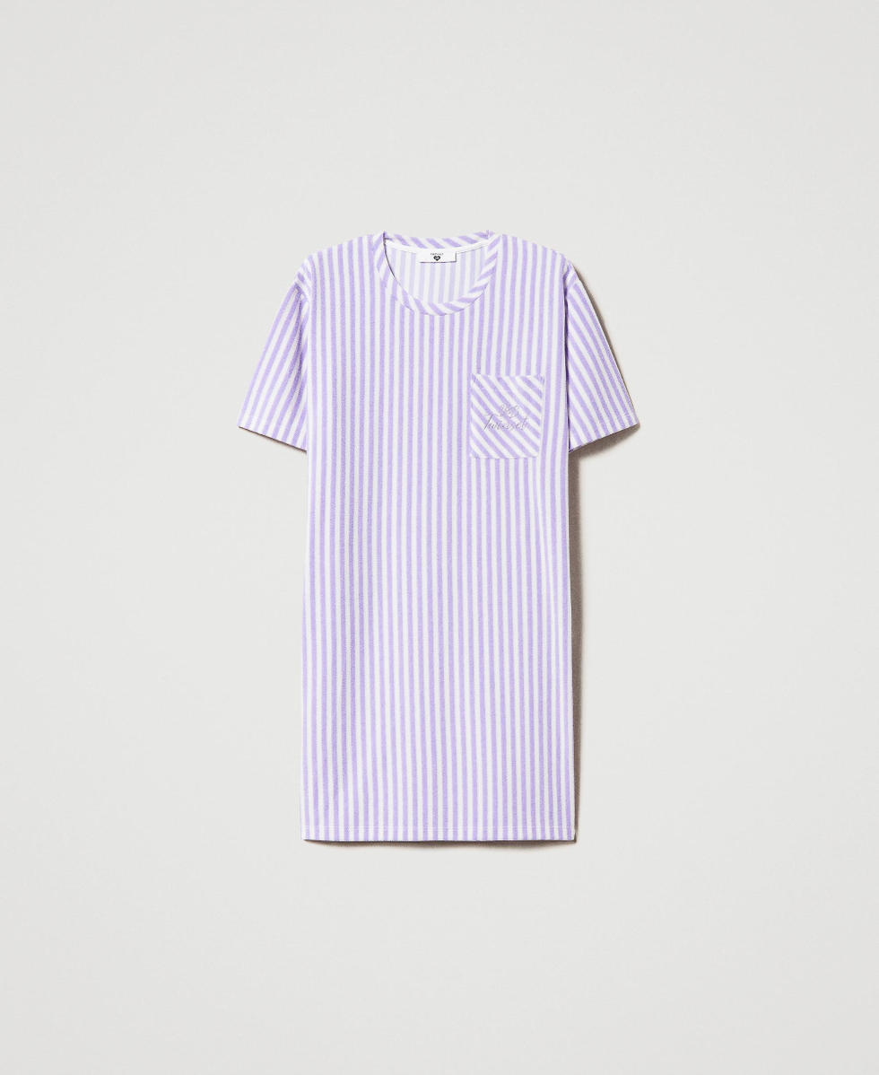 Striped terry night gown