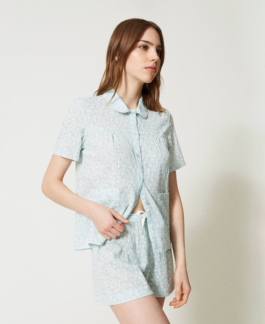Short pyjamas with daisy print Star Blue Micro Daisy Print Woman 231LL2GAA-01