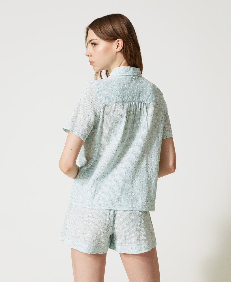 Pijama corto con estampado de margaritas Estampado Micro Margaritas Star Blue Mujer 231LL2GAA-03