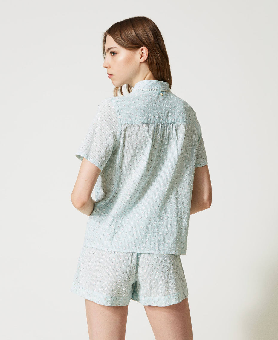 Short pyjamas with daisy print Star Blue Micro Daisy Print Woman 231LL2GAA_10564_03