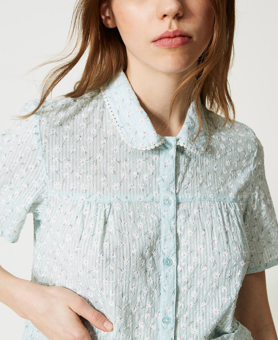 Short pyjamas with daisy print Star Blue Micro Daisy Print Woman 231LL2GAA_10564_04
