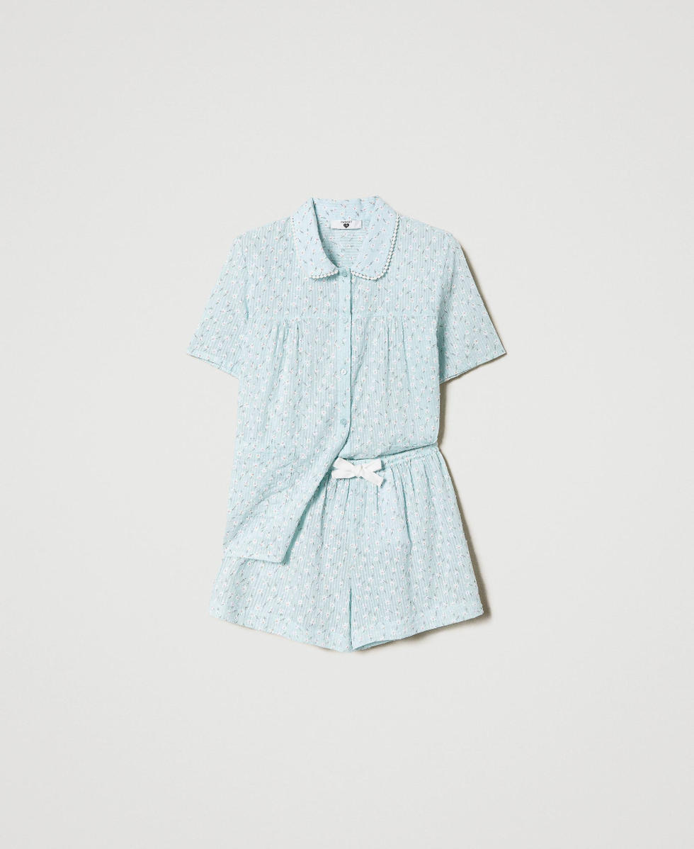 Short pyjamas with daisy print