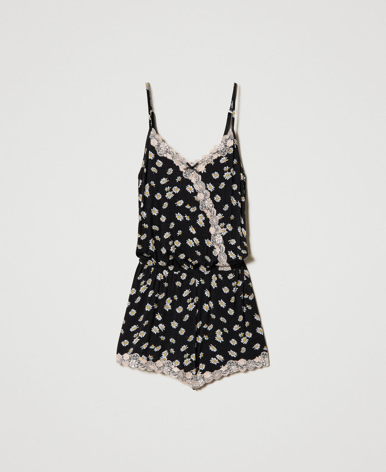 Teddy-Pyjama mit Margeritenprint