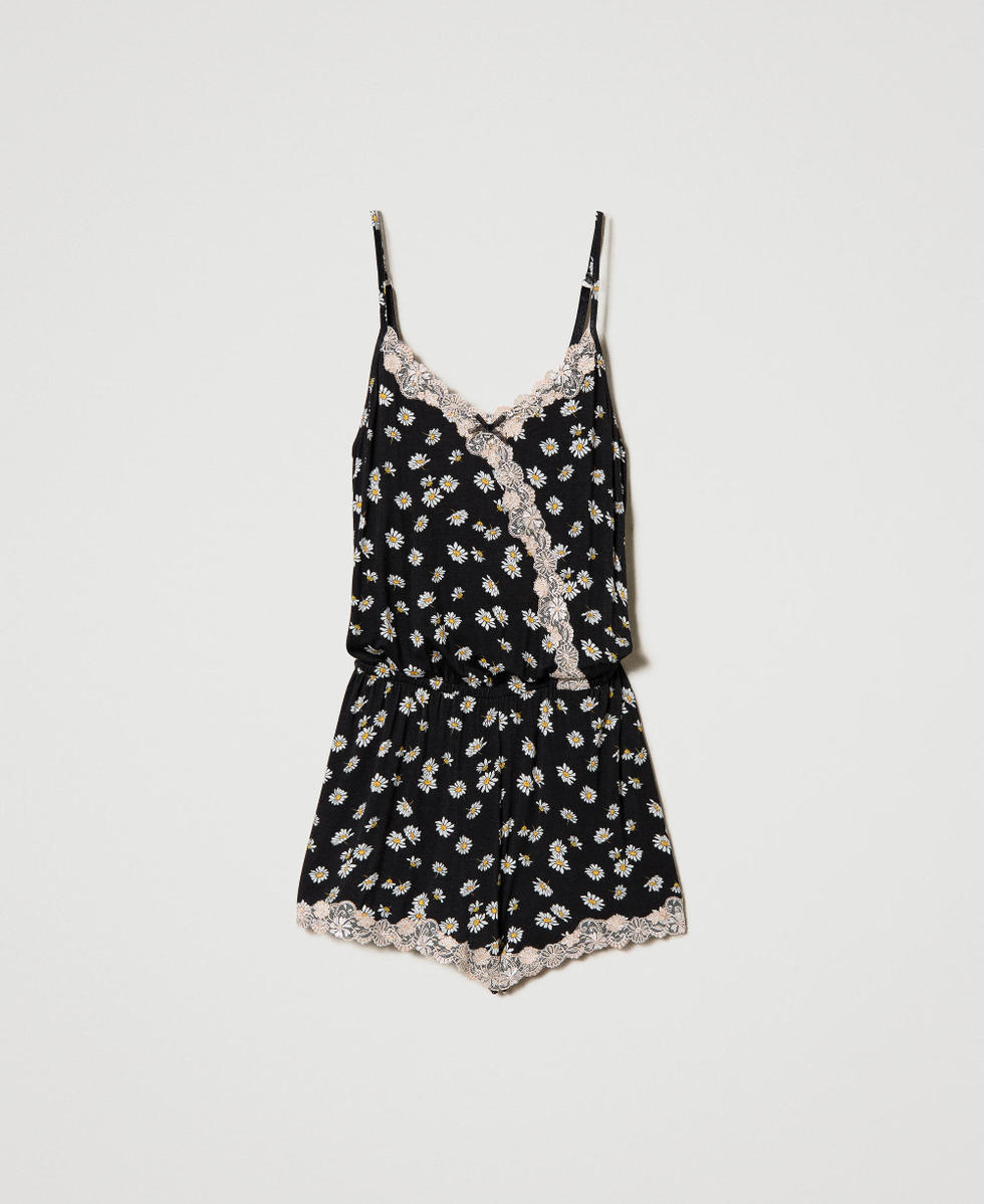 Romper pyjamas with daisy print