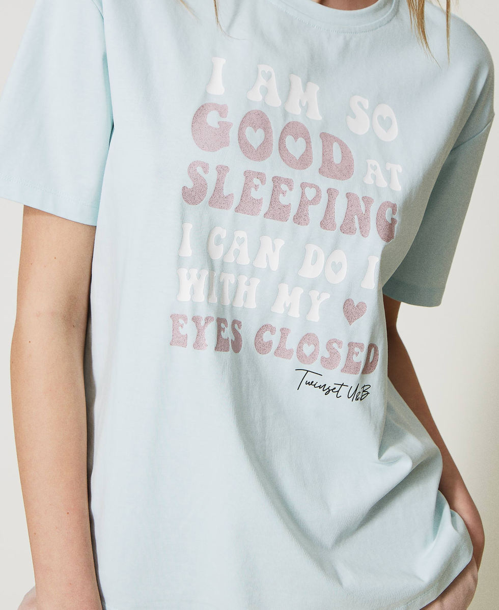 Short pyjamas with glitter print