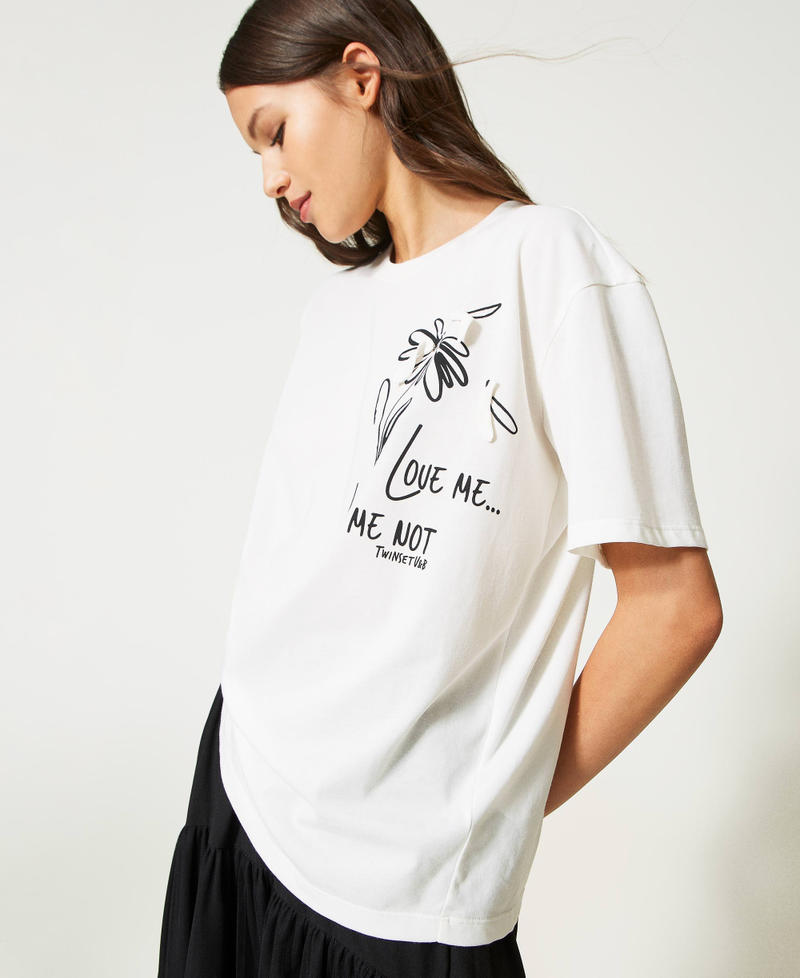 T-Shirt mit Margeritenprint Sugar Weiß Frau 231LL2QDD_00632_02