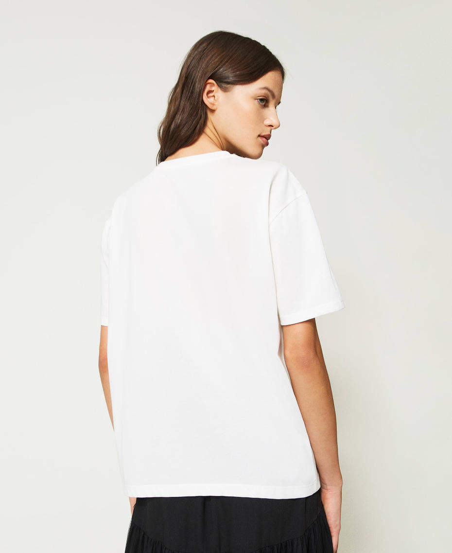 T-shirt avec imprimé marguerite Blanc Sugar Femme 231LL2QDD-04