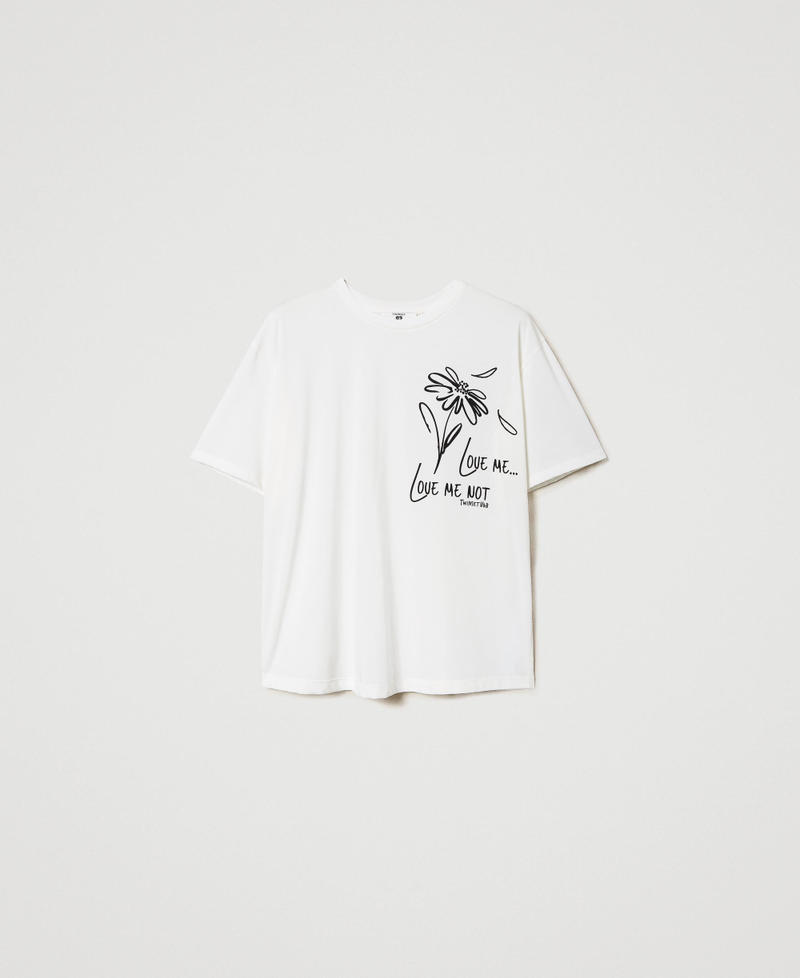 T-shirt avec imprimé marguerite Blanc Sugar Femme 231LL2QDD-0S