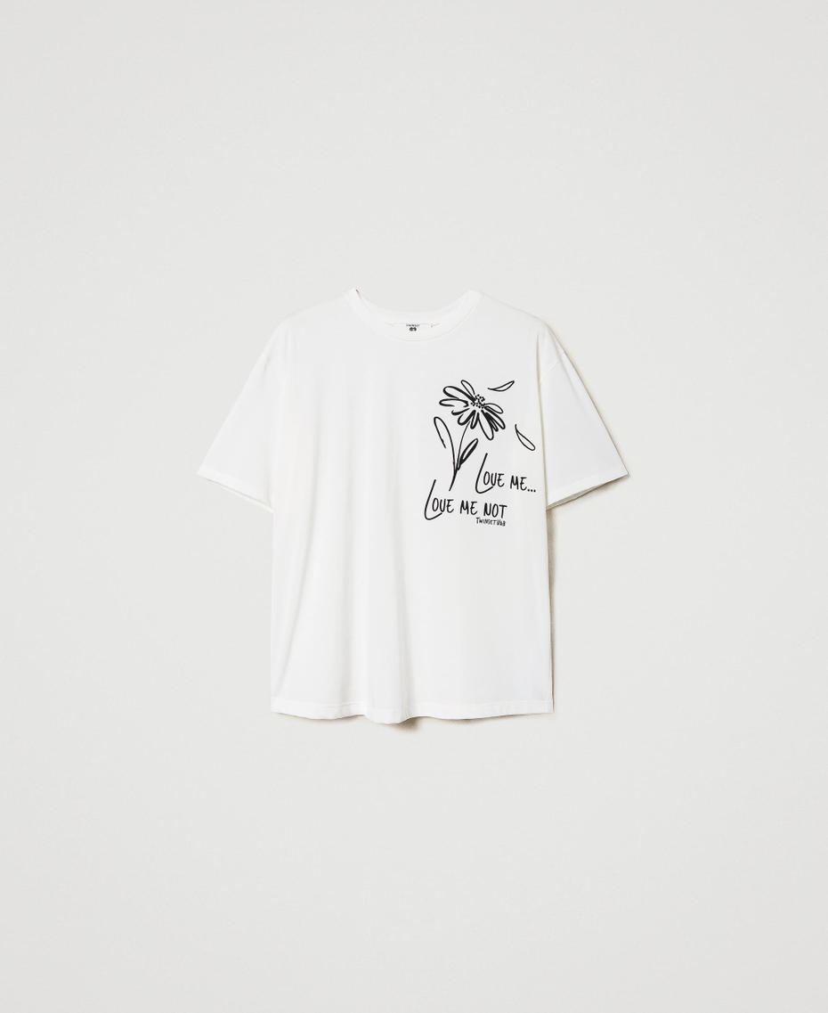 T-Shirt mit Margeritenprint Sugar Weiß Frau 231LL2QDD_00632_S0