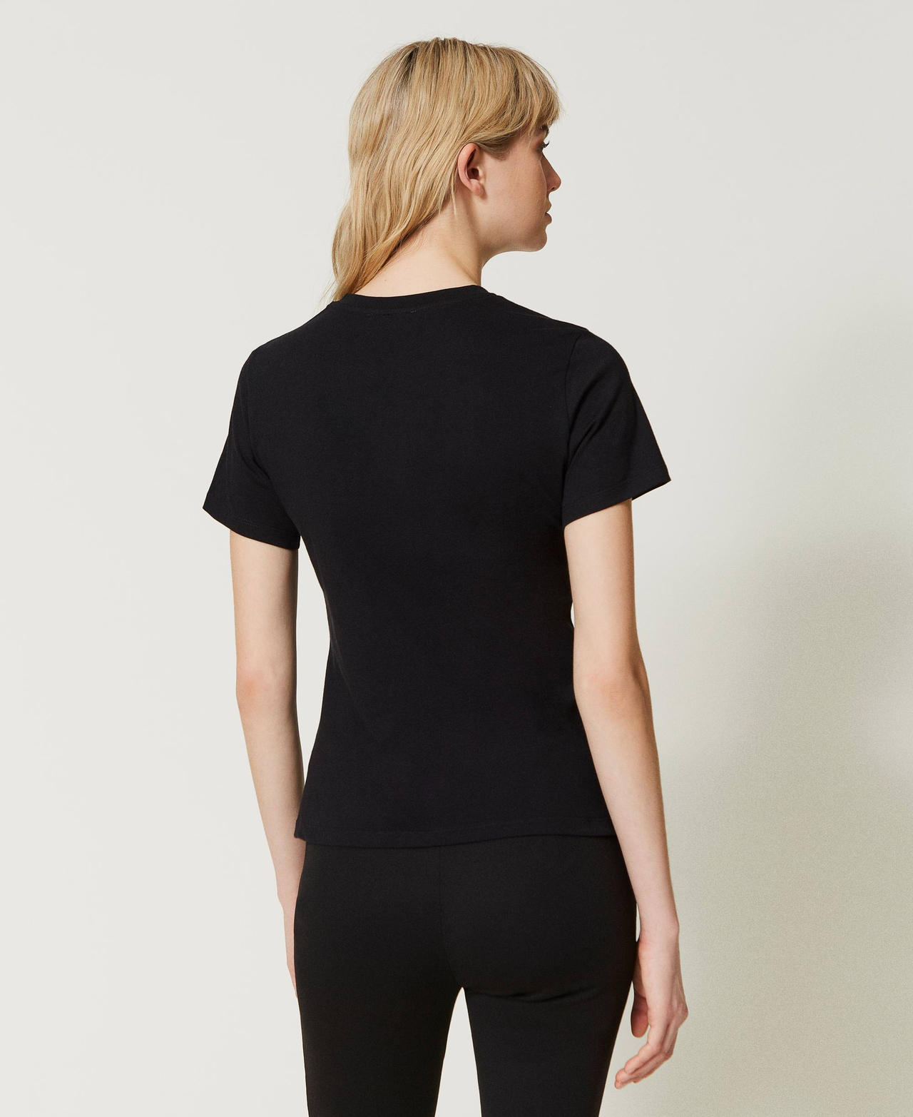 T-shirt with rubberised daisy print