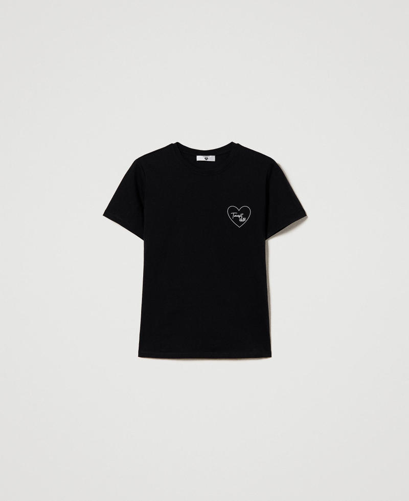 T-shirt with heart print and logo