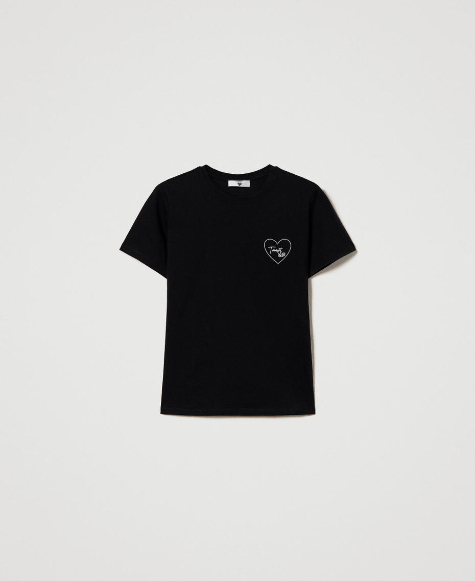 T-shirt with heart print and logo