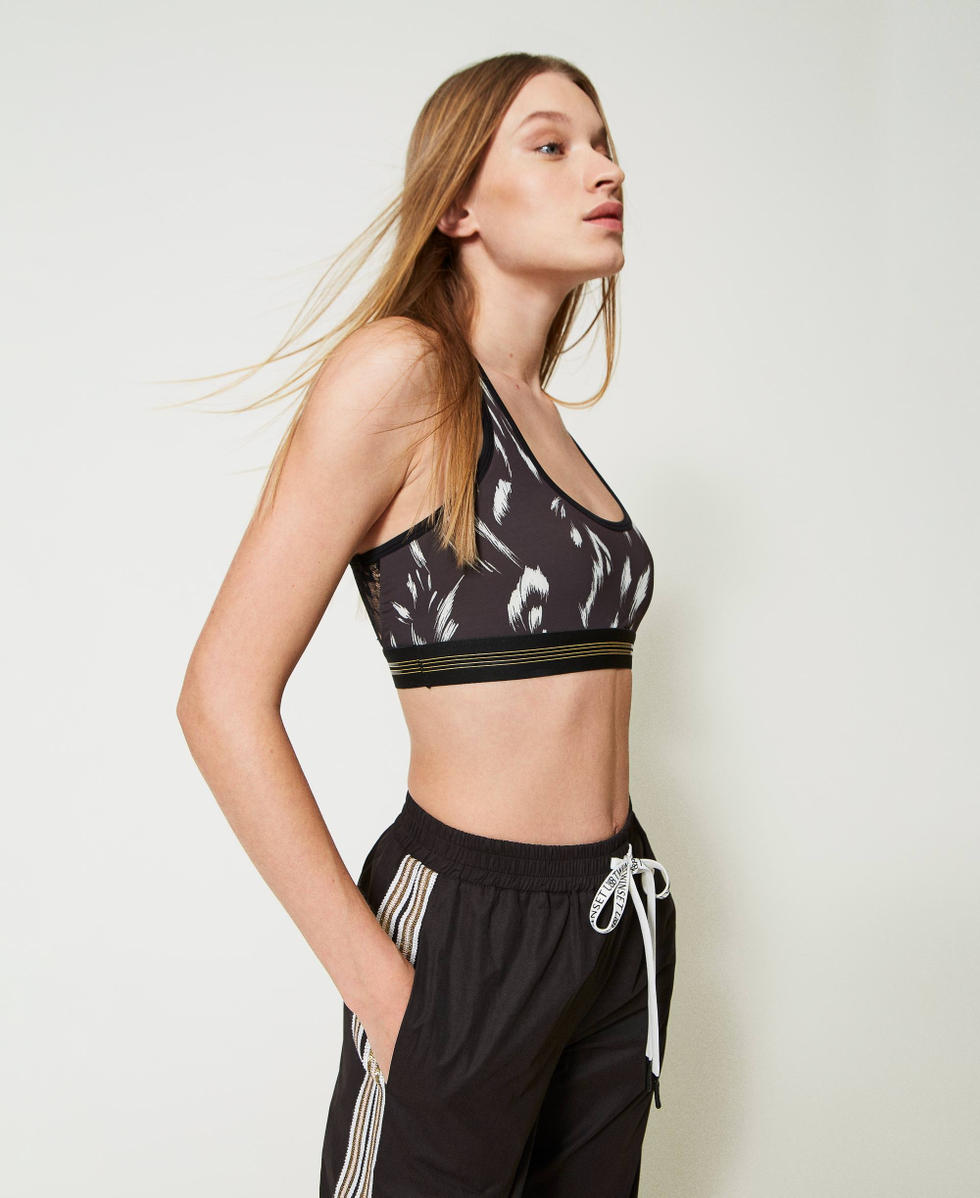 Sport-Top mit Print und Spitze