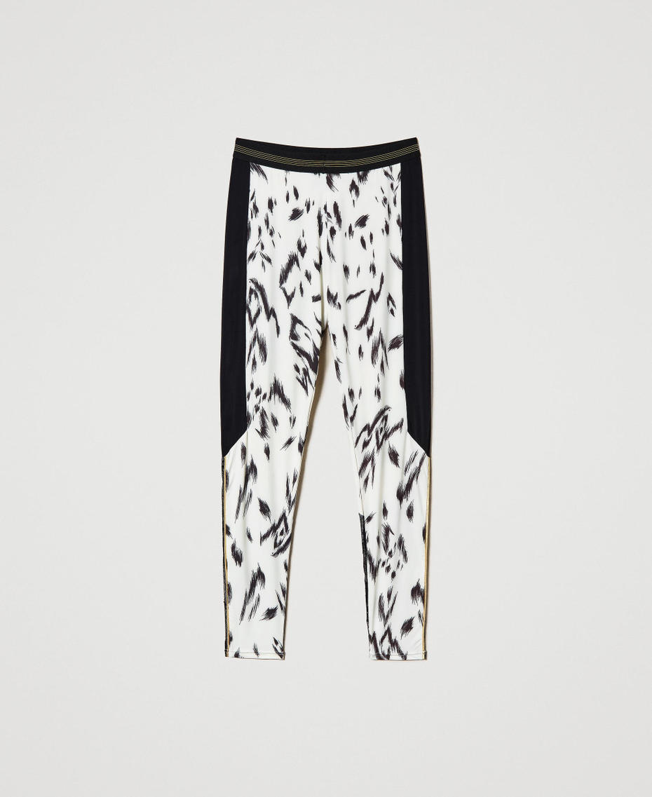 Leggings with print and lace