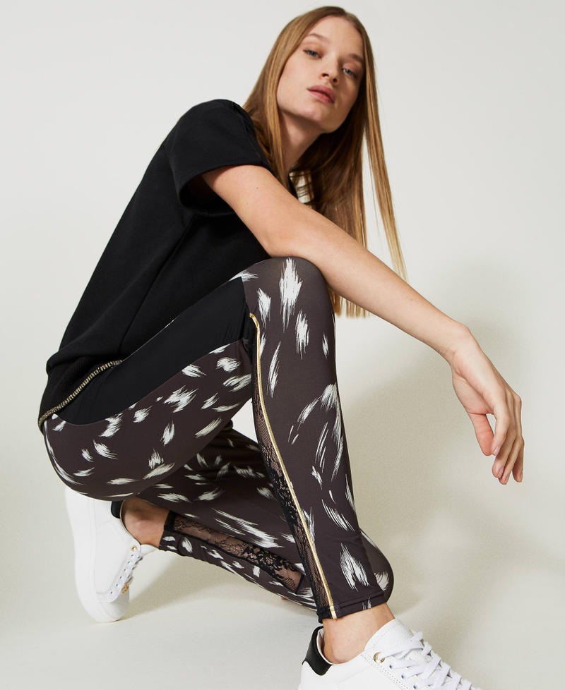 Leggings A Vita Alta, Stampa Animalier Fantasia Leopardata La - Foto 5