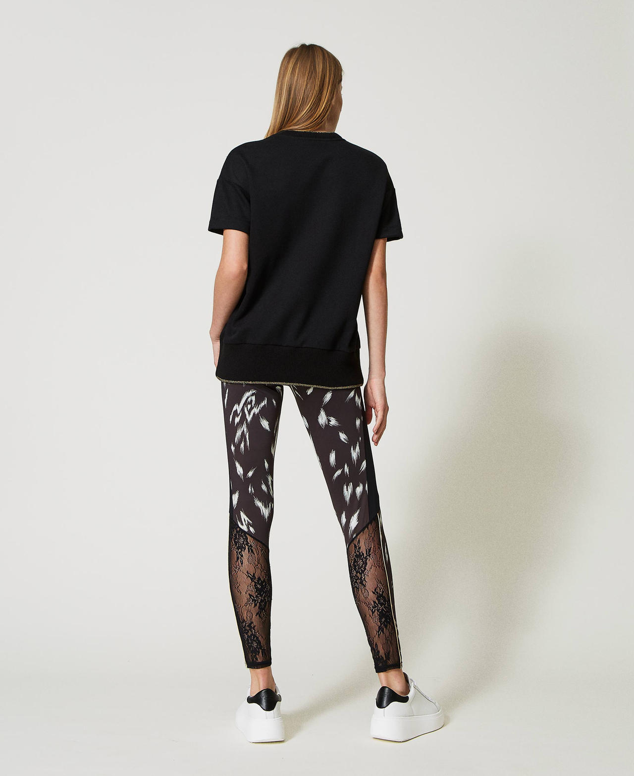 Leggings with print and lace Sugar Animal Print Woman 231LL2SBB-03