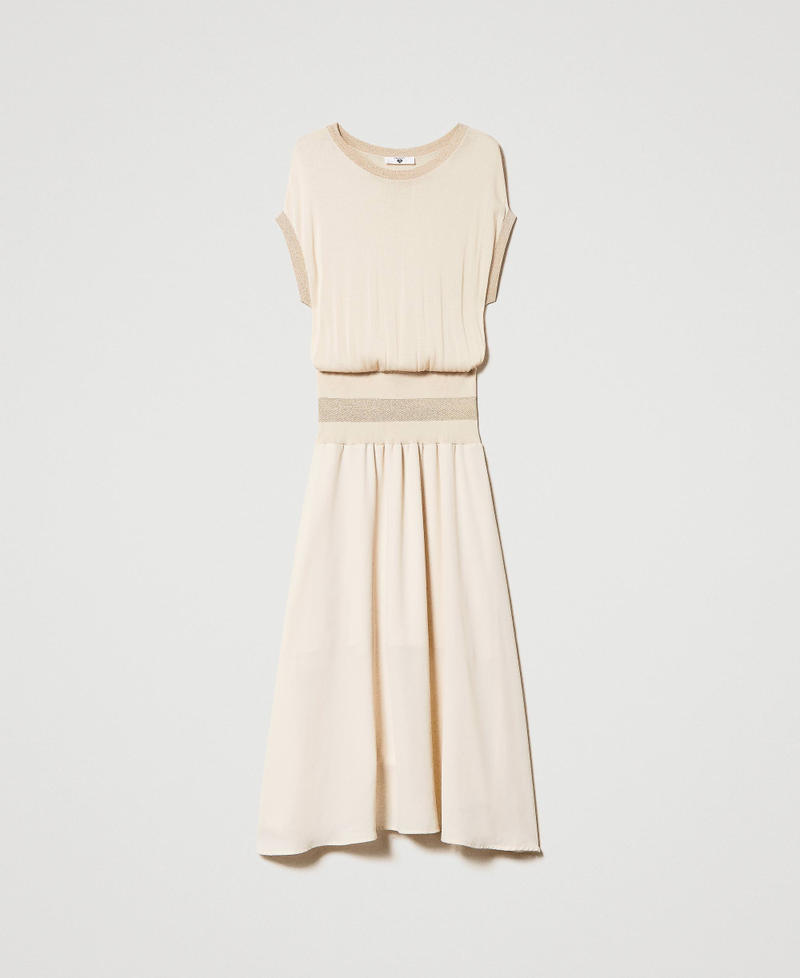 Abito lungo in maglia e georgette