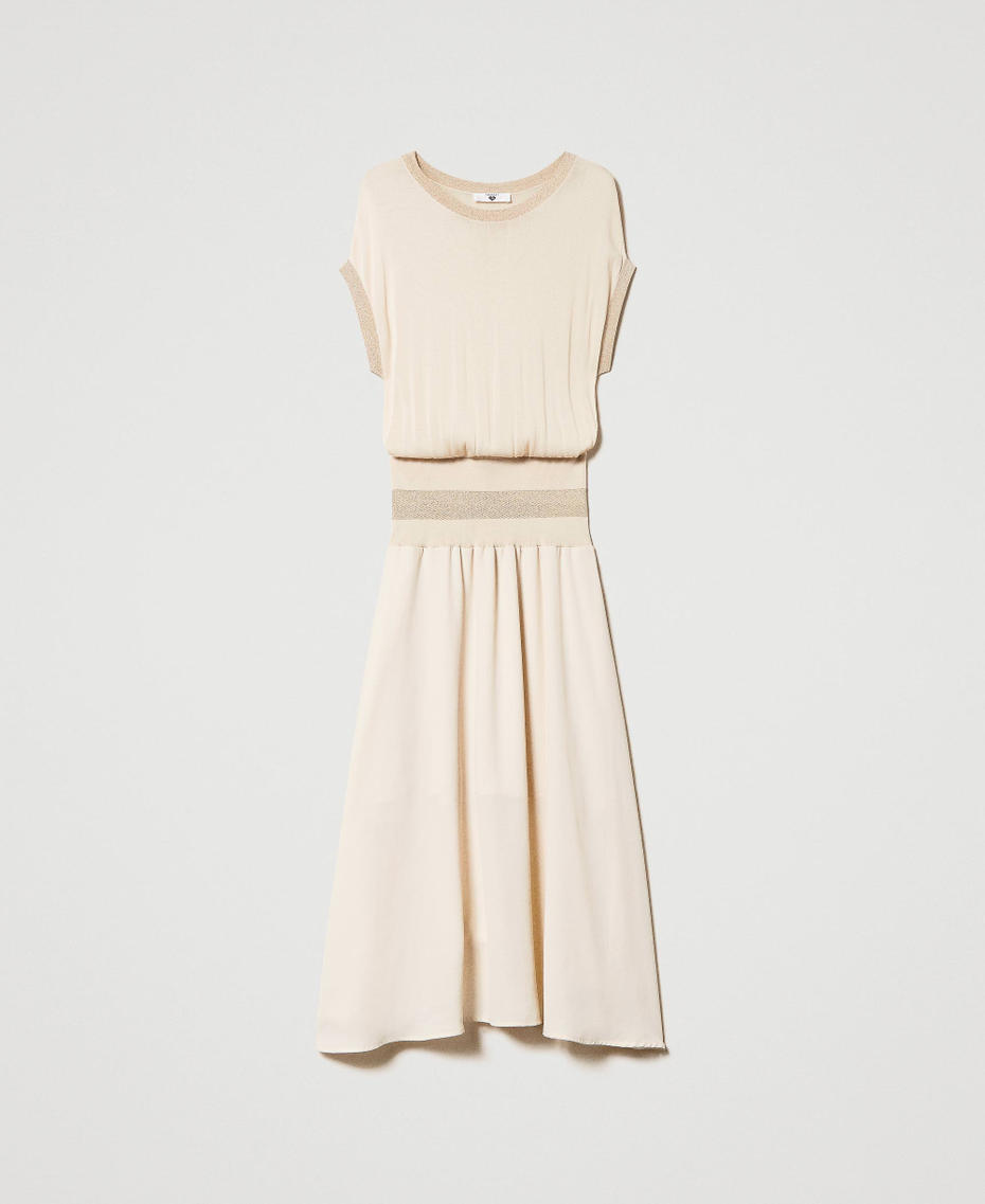 Abito lungo in maglia e georgette