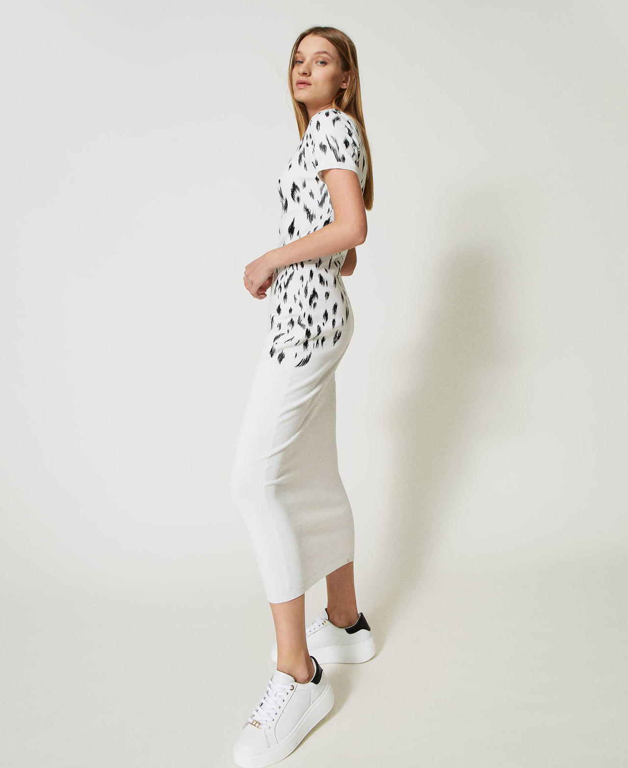 Animal print long dress