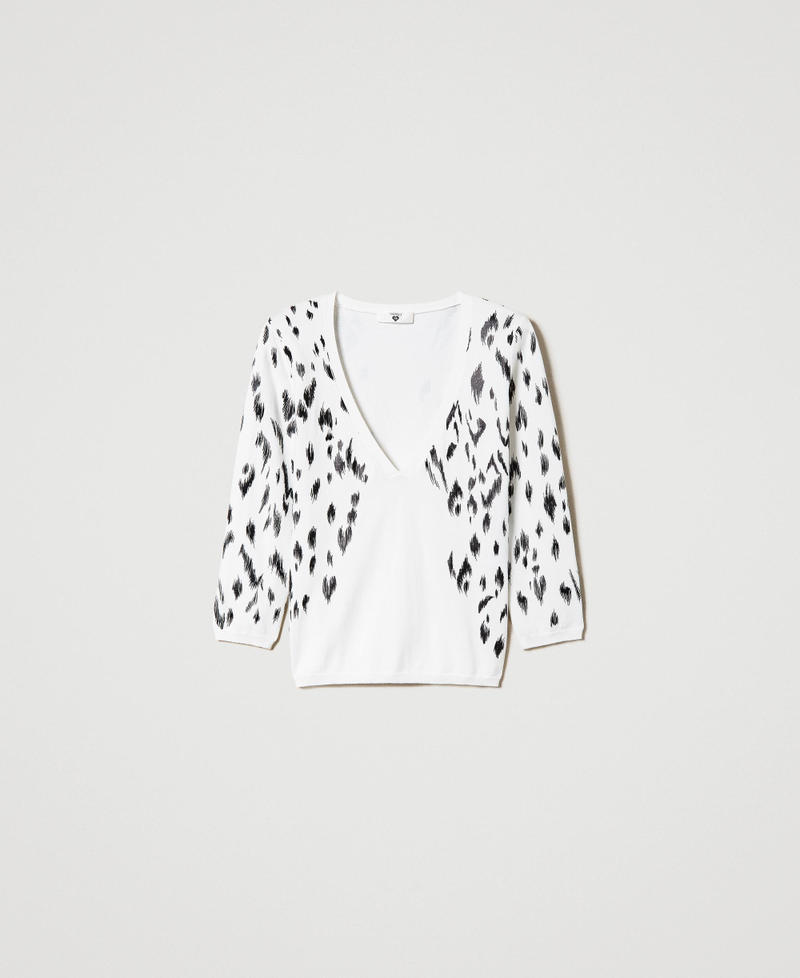 Regular fit jumper with animal print