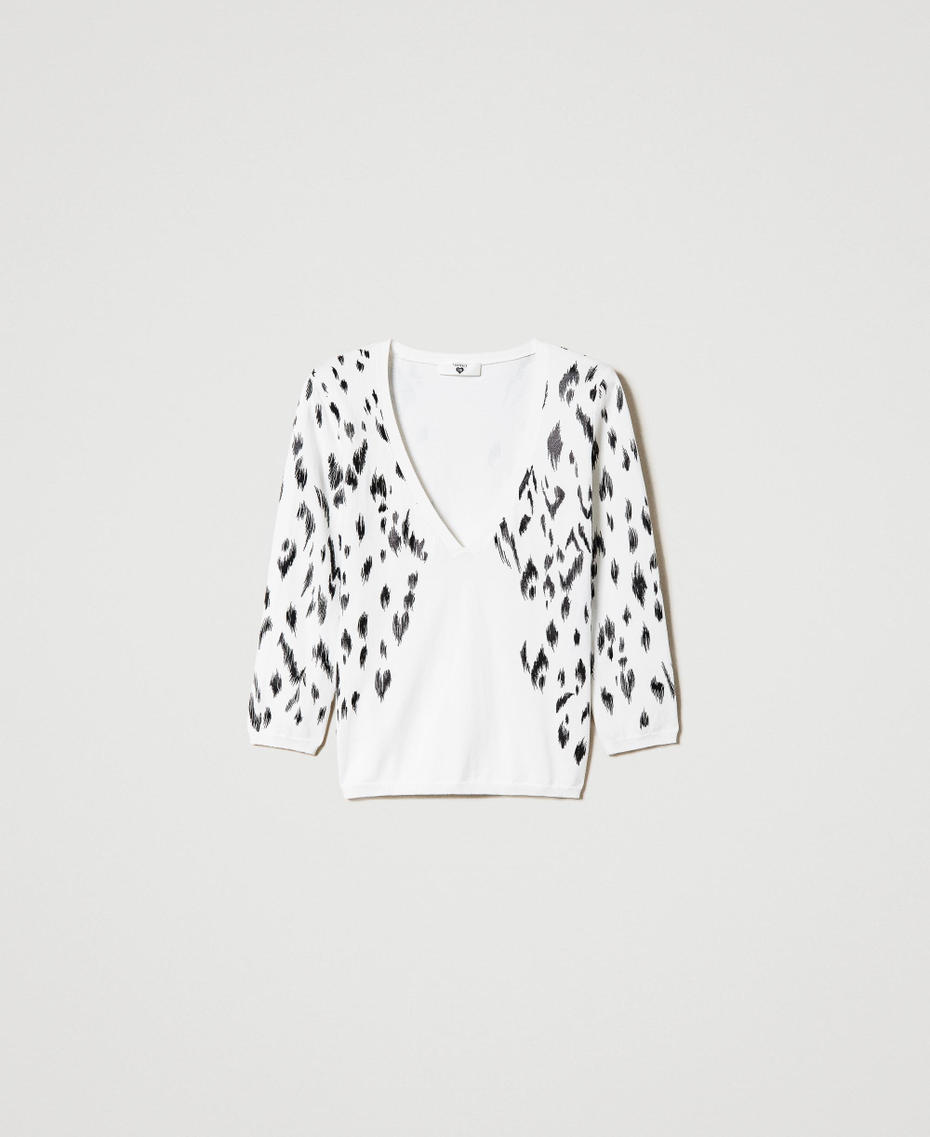 Regular fit jumper with animal print