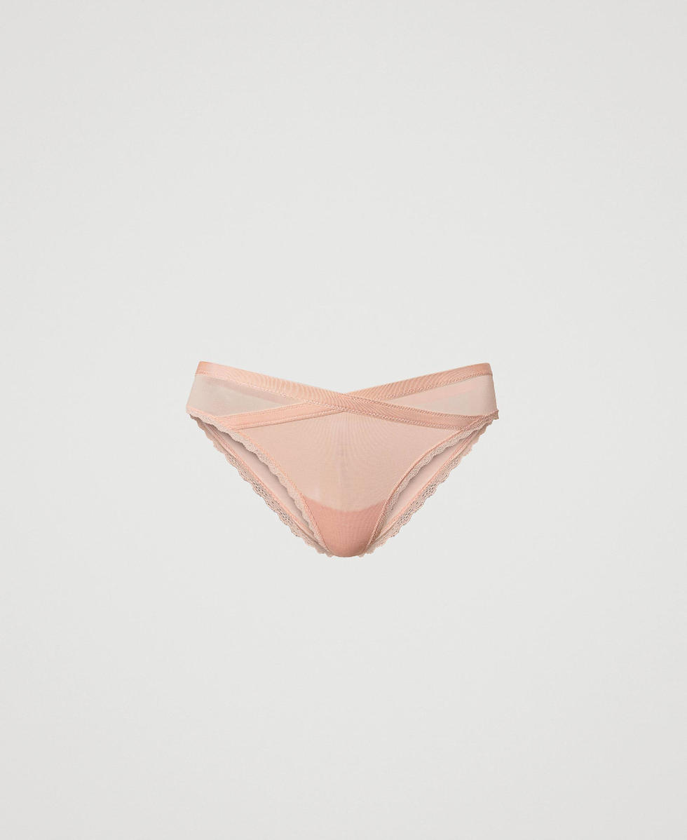 Brazilian briefs with tulle inserts