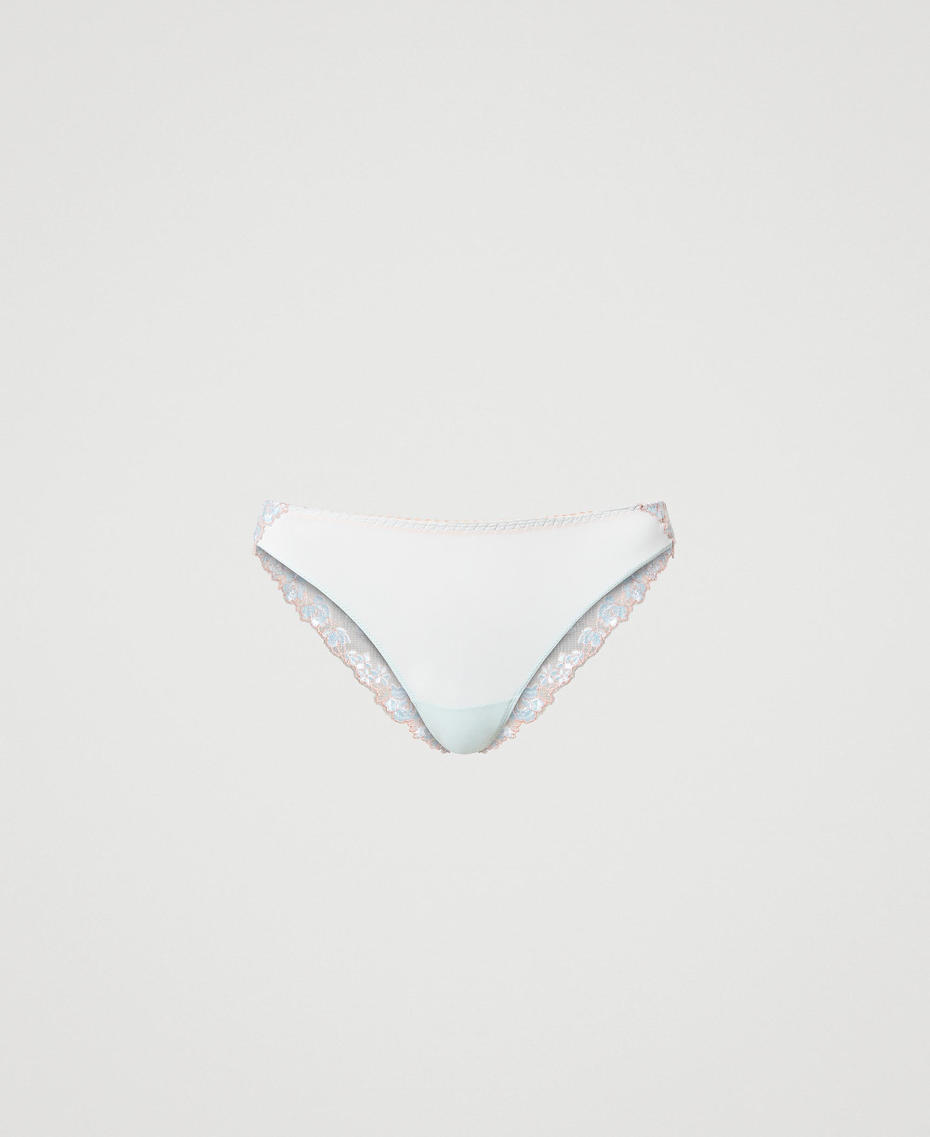 Embroidered tulle Brazilian briefs