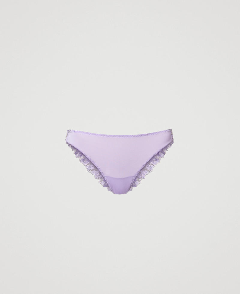 Slip br&eacute;silien en tulle brod&eacute; Bicolore Purple Rose/Rose Sugar Femme 231LL6E77_10424_S0