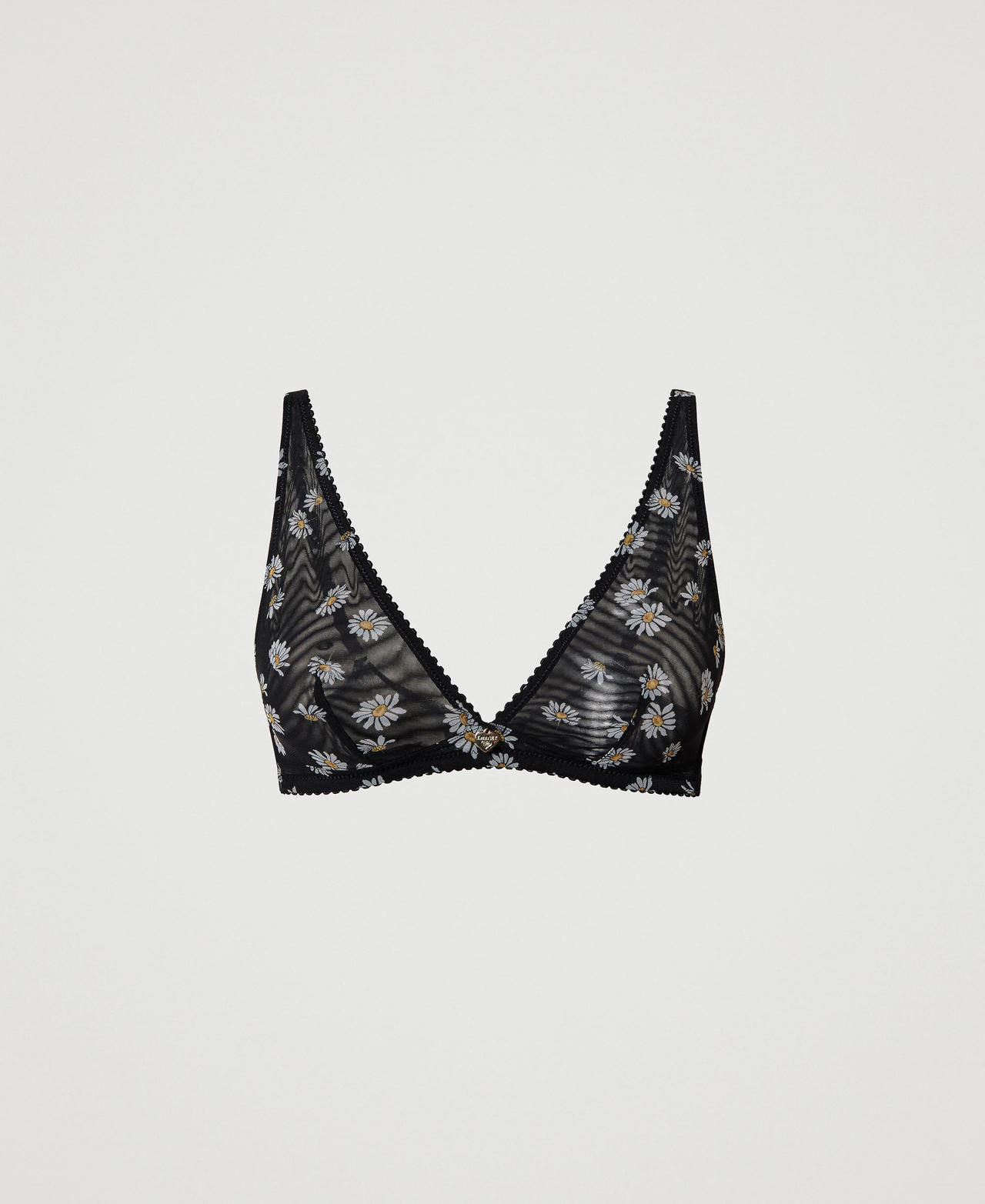 Triangle bra with daisy print Black Daisy Print Woman 231LL6M22_10329_0S