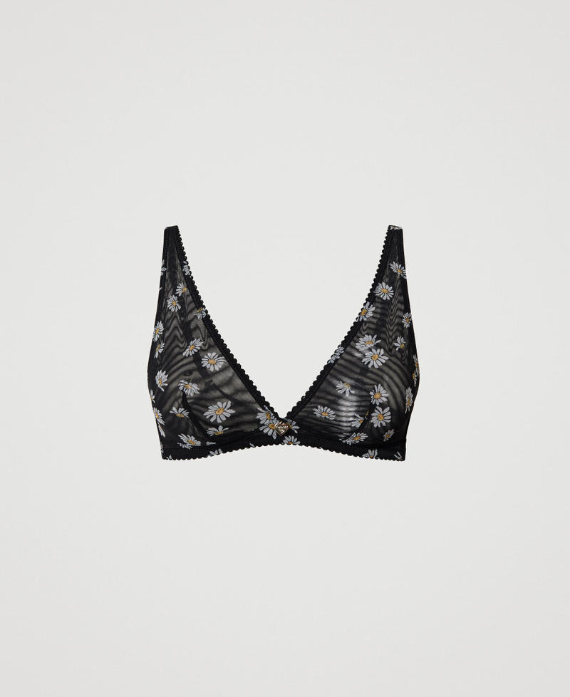 Triangle bra with daisy print Black Daisy Print Woman 231LL6M22_10329_0S