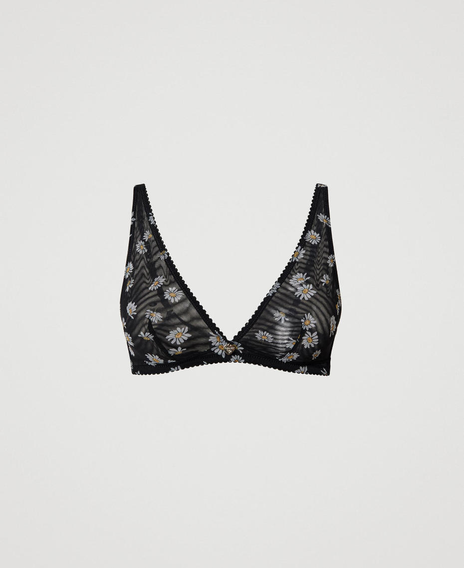Triangle bra with daisy print Black Daisy Print Woman 231LL6M22_10329_S0