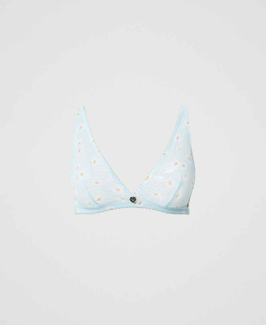 Triangle bra with daisy print