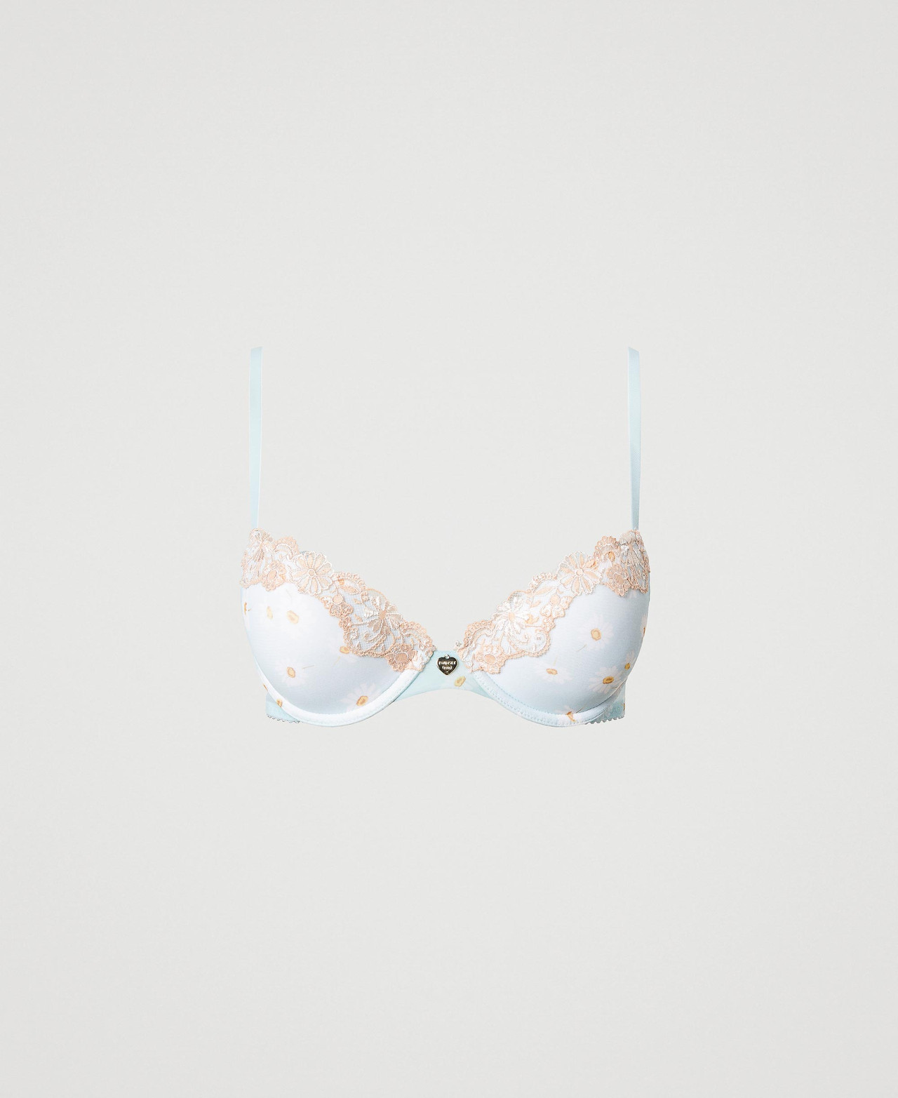 Reggiseno push-up con stampa margherite Donna, Azzurro | TWINSET Milano