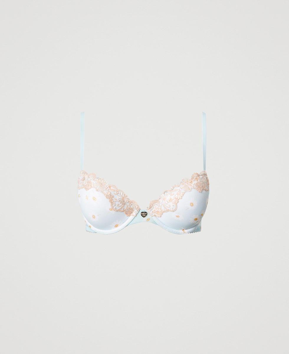 Push-up bra with daisy print Star Blue Daisy Print Woman 231LL6M44_10408_S0
