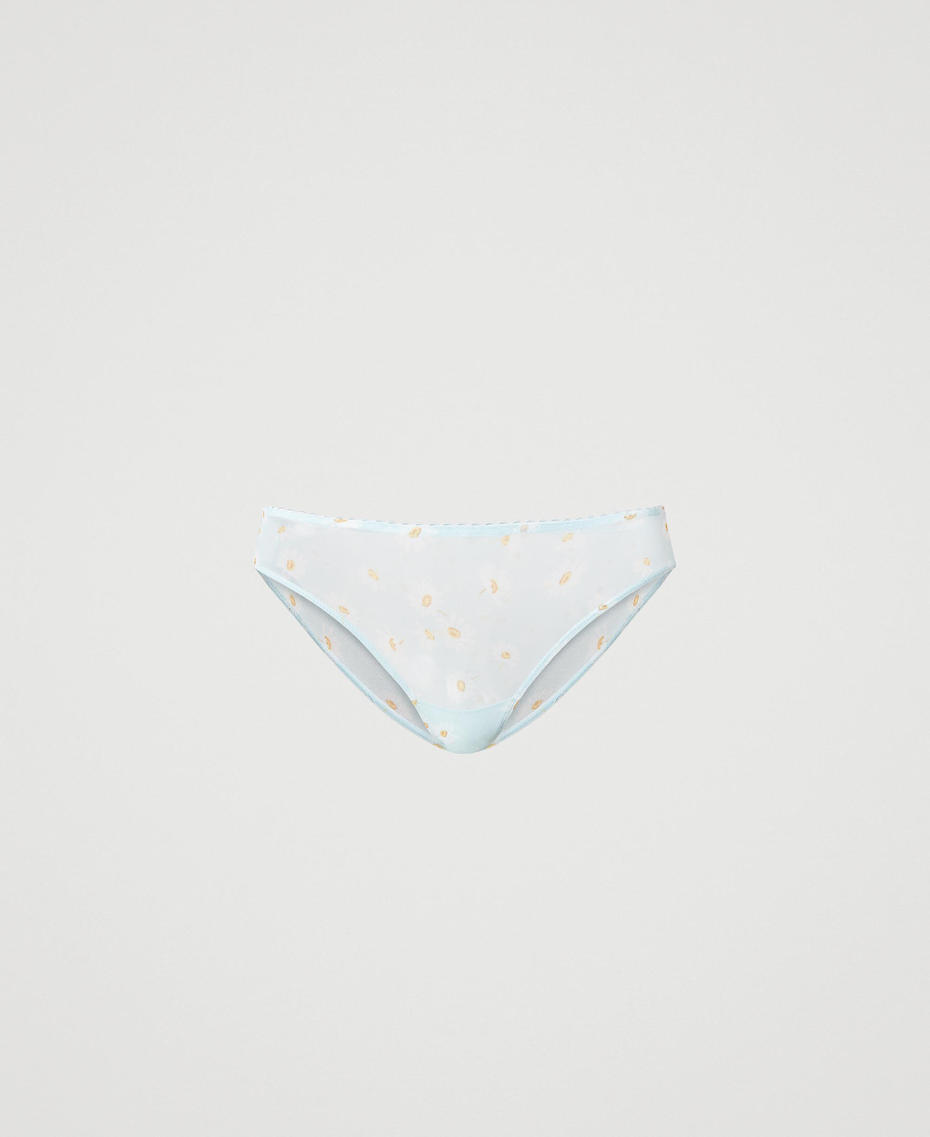 Tüllslip mit Margeritenprint Margeritenprint Star Blue Frau 231LL6M66_10408_S0