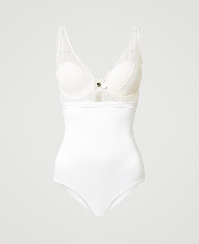 Satin and lace bodysuit