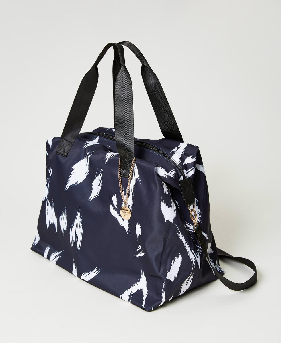 Animal print weekend bag Woman Black TWINSET Milano