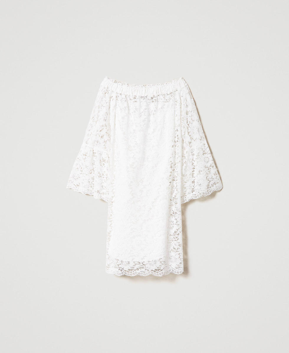 Caft&aacute;n corto de encaje macram&eacute;