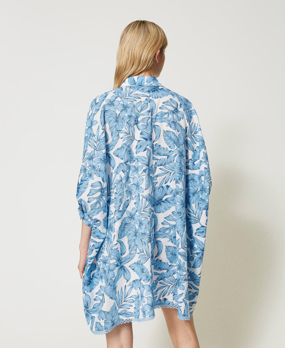 Printed muslin oversize shirt