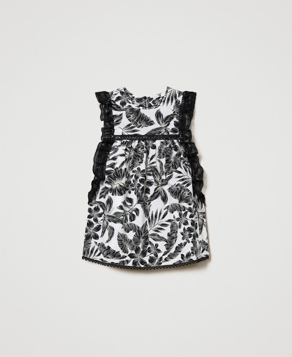 Long top with print and lace