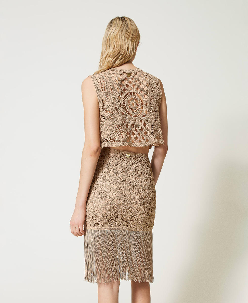 Gonna in macram&egrave; con frange