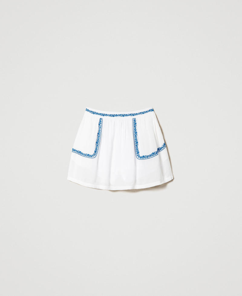Mini-jupe en mousseline avec broderie Off White Femme 231LM2TBB-0S
