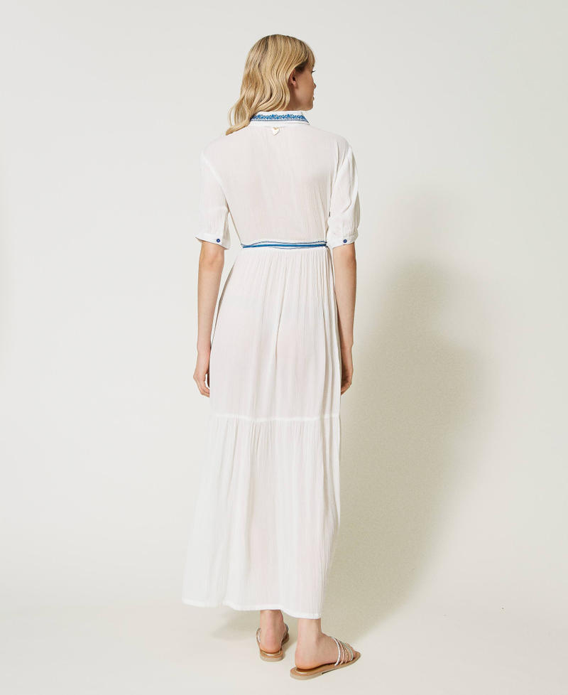 Robe chemisier longue avec broderie