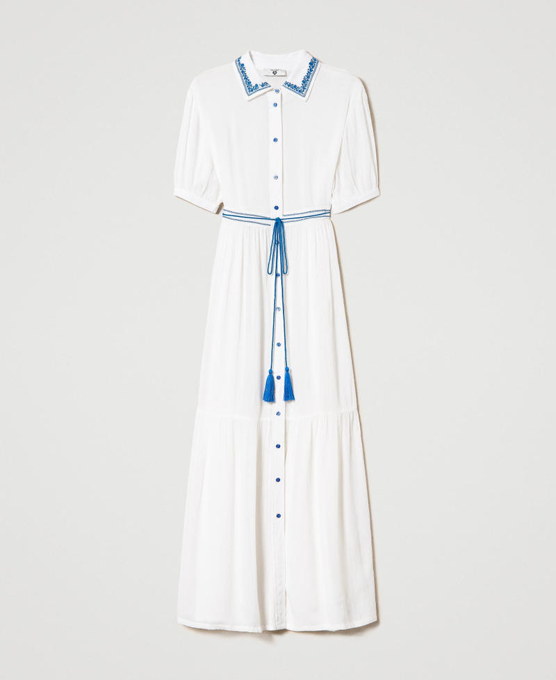 Длинное платье-рубашка с вышивкой Off White женщина 231LM2TCC-0S
