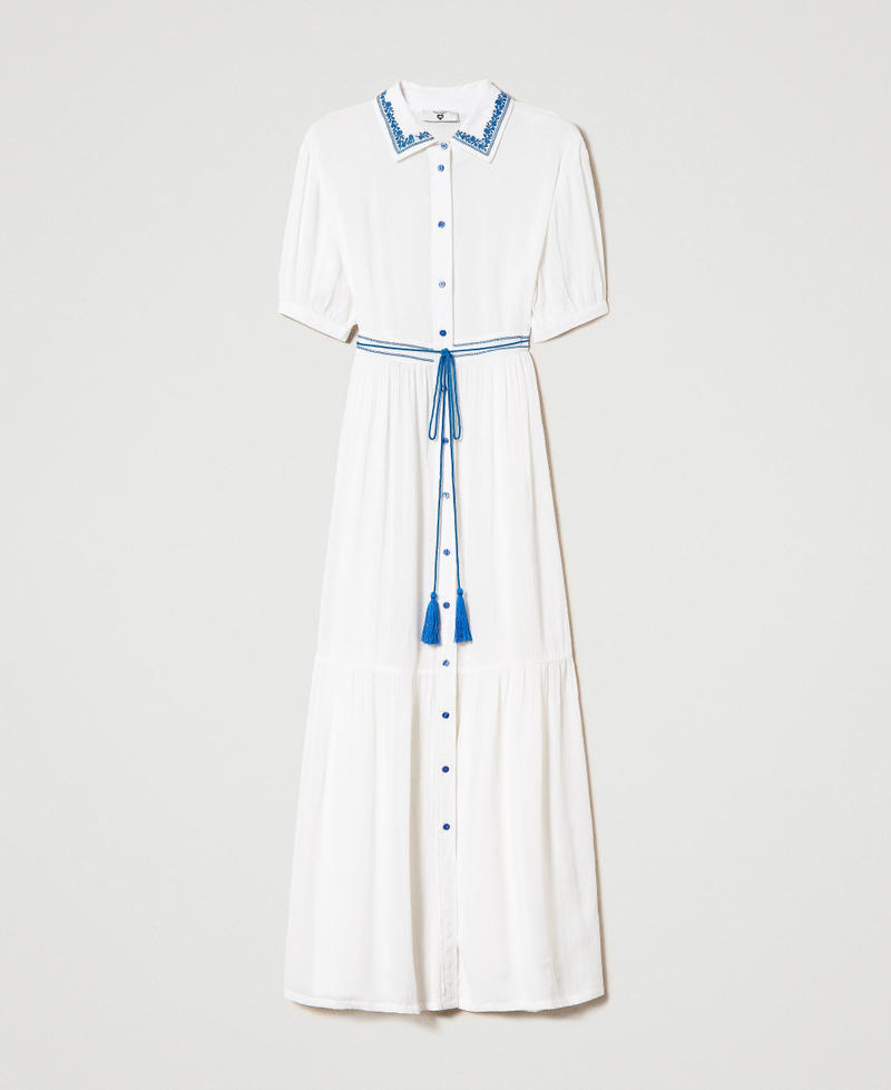 Robe chemisier longue avec broderie
