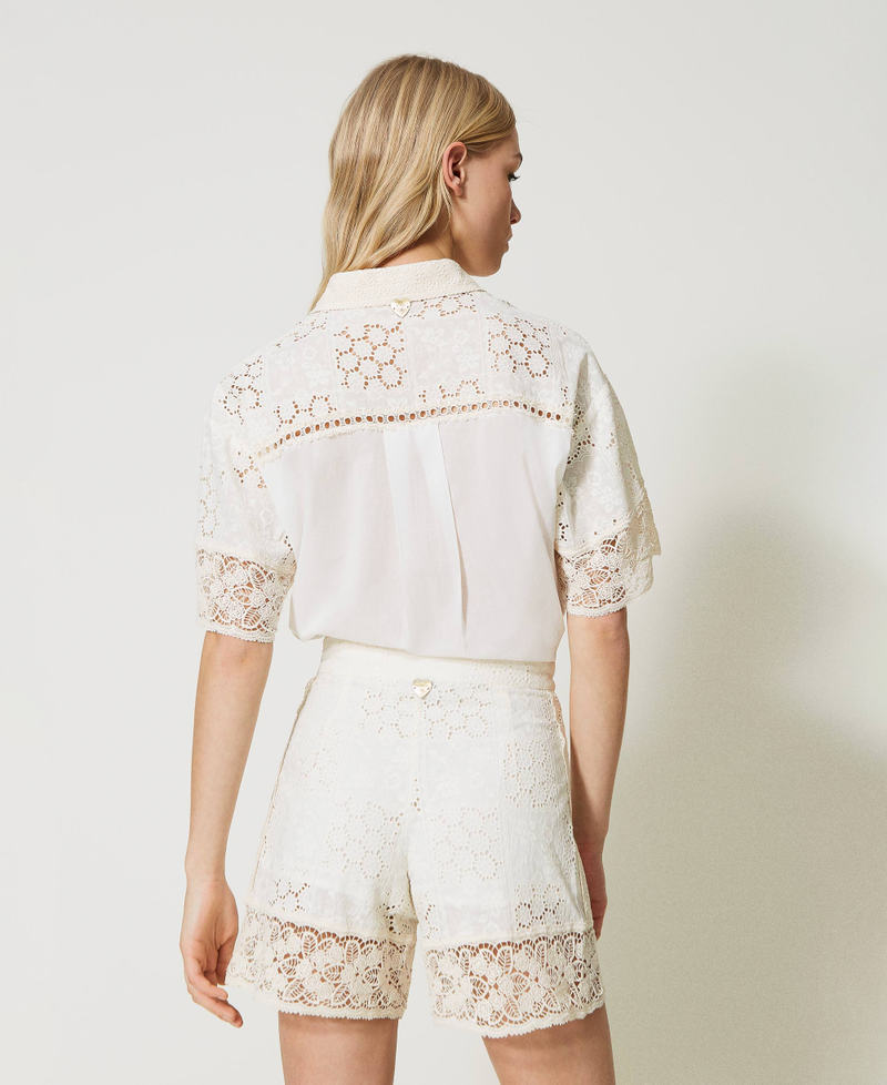 Short Trèfle en Laine Blanc Crème