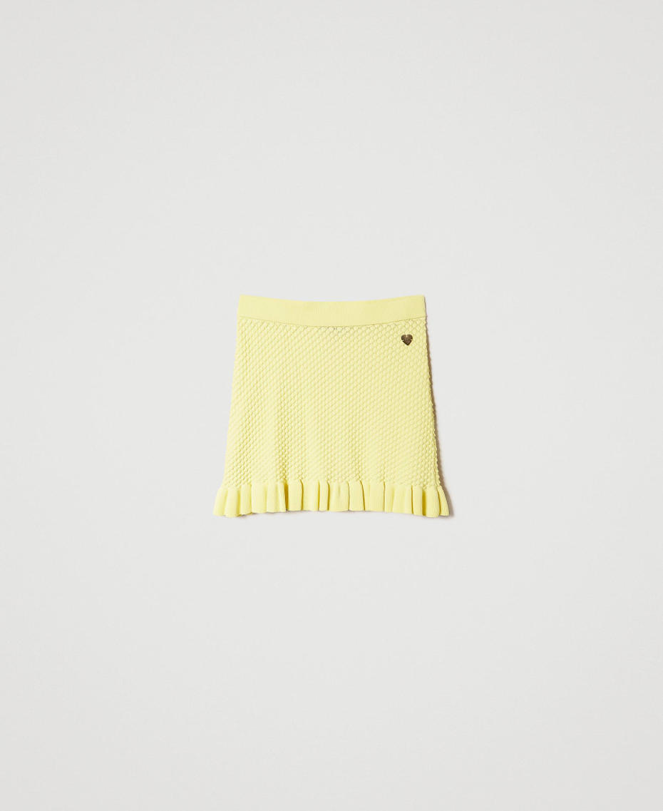 Falda ceñida con volantes fruncidos Amarillo «Limelight» Mujer 231LM31CC-0S