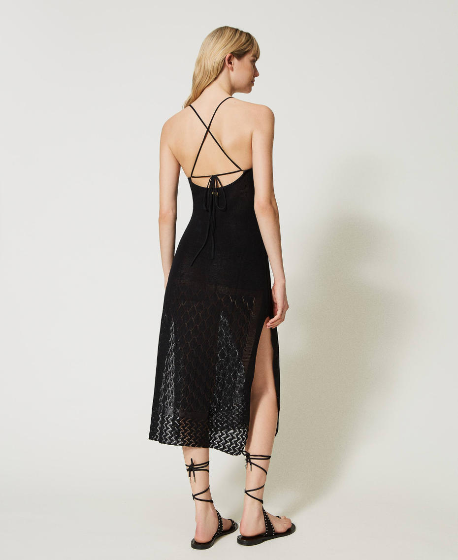 Long dress with shoulder straps and slits
